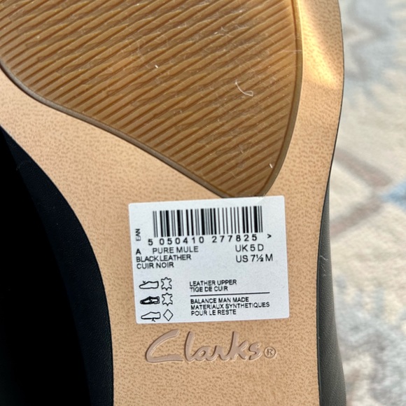 Clarks Black Studded Mules - Picture 6 of 6